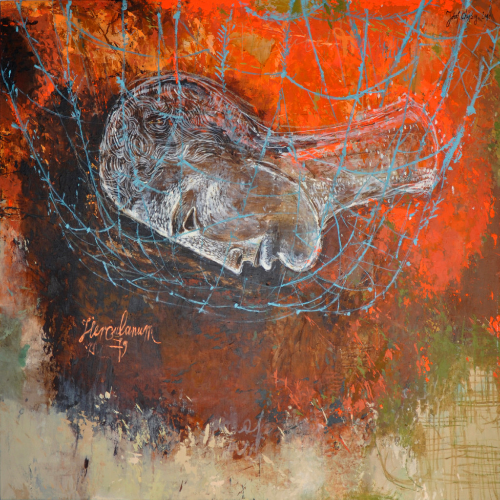 Józef Chyży Herculanum, 2010, 100x 100 cm akryl na płótnie