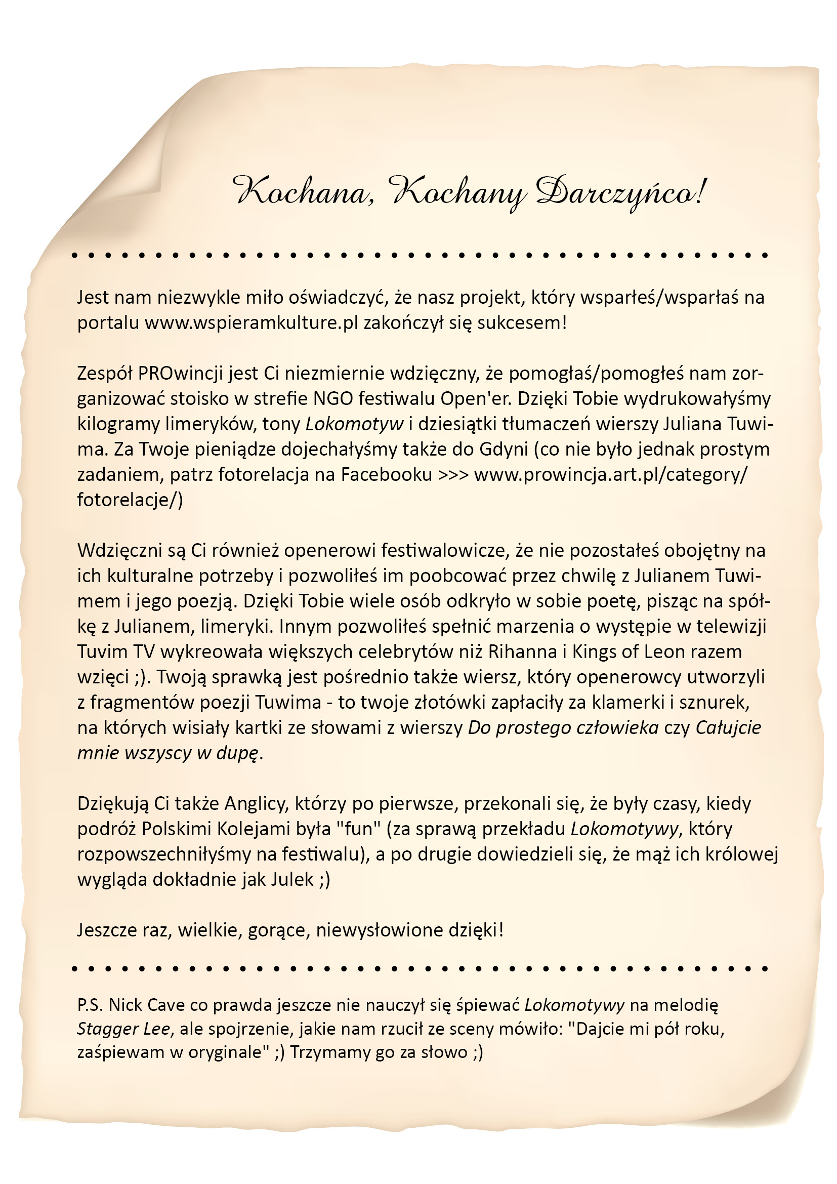 podziekowanie